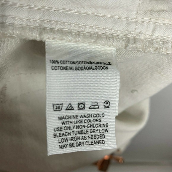 We The Free Womens Size 28 Distressed Denim Skirt Cream‎ Free People - Picture 5 of 7